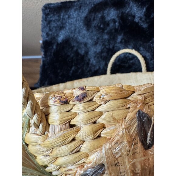 Vintage Hand Woven Nesting Seagrass Rustic Baskets Fruit Handles Set Of 3 - Picture 9 of 10